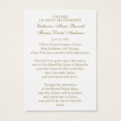 Catholic Wedding Prayer Card Betrothal  (裏面)