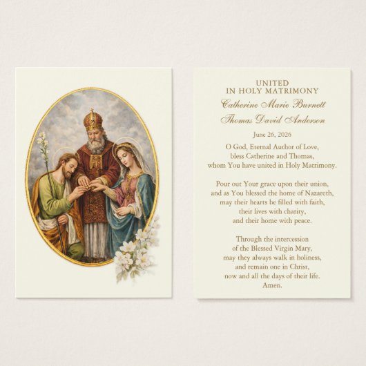 Catholic Wedding Prayer Card Betrothal  (正面&裏面)