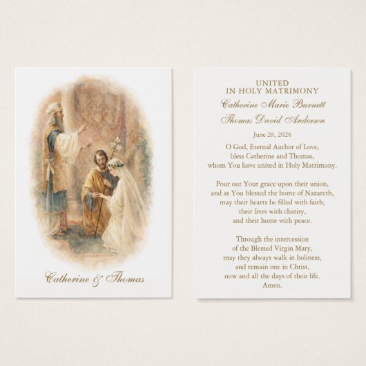 Catholic Wedding Prayer Card Betrothal  (正面&裏面)