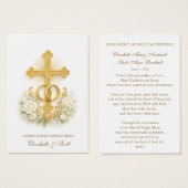 Catholic Wedding Prayer Card  Gold Cross (正面&裏面)