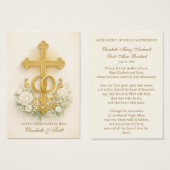 Catholic Wedding Prayer Card  Gold Cross (正面&裏面)