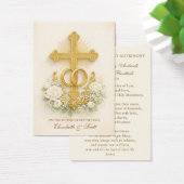 Catholic Wedding Prayer Card  Gold Cross (デスク)
