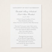 Catholic Wedding Prayer Marian Auspice (裏面)