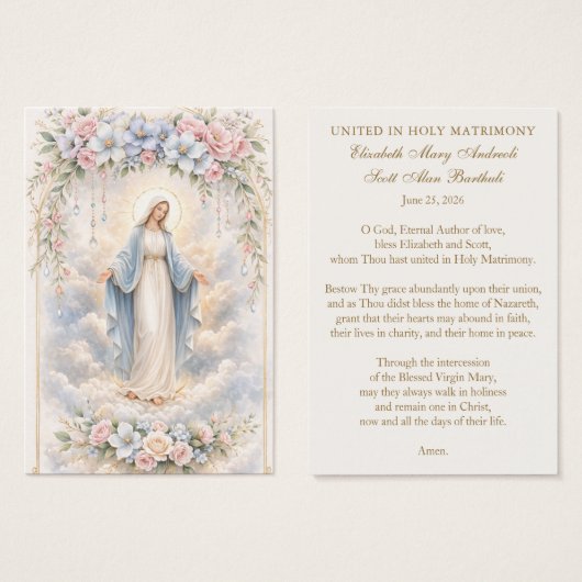 Catholic Wedding Prayer – Our Lady of Grace (正面&裏面)