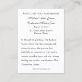 Catholic Wedding Prayer Our Lady of Grace 名刺 (裏面)