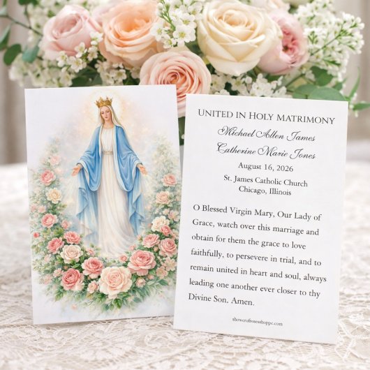 Catholic Wedding Prayer Our Lady of Grace 名刺