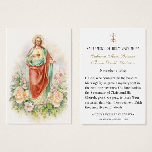 Catholic Wedding Sacred Heart of Jesus Prayer (正面&裏面)