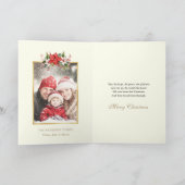 Catholic with Gold Monstrance Poinsettias Photo シーズンカード (内部)