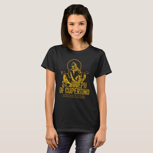 Catholicism Gold St Joseph Of Cupertino Christian  Tシャツ (正面フル)