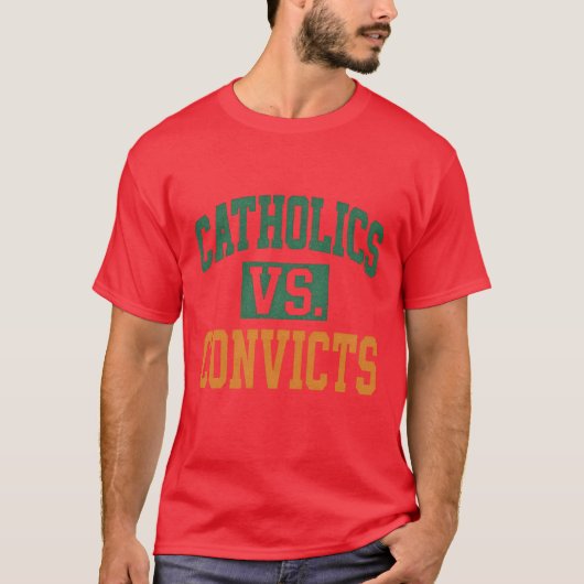 Catholics Vs. Convicts Retro Distressed Style 1988 Tシャツ (正面)