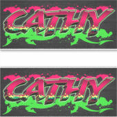 Cathy Vorname Name Graffiti Aufkleber Sticker シール (正面)