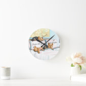 Catia Cho著ヨークシャーテリアの睡眠 ラウンド壁時計 (ホーム)