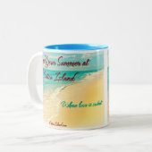 Caticaの島のコーヒー・マグであなたの夏を過ごして下さい ツートーンマグカップ (正面左)