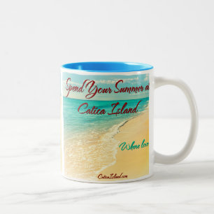 Caticaの島のコーヒー・マグであなたの夏を過ごして下さい ツートーンマグカップ