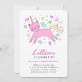 Caticornかわいい|の魔法の誕生日 招待状 (正面)