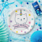 Caticorn | お誕生日おめでとう ペーパープレート (パーティー)