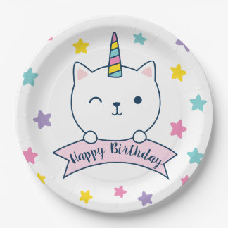 Caticorn | お誕生日おめでとう ペーパープレート