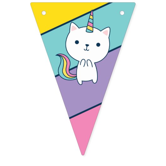 Caticorn | バuntingフラグ | 誕生日装飾 バンティングフラッグ (第4の旗)
