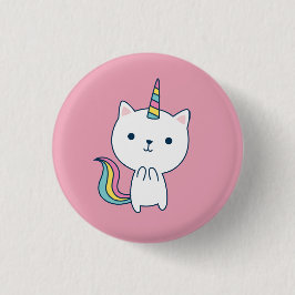 Caticorn | ボタン | ピンク 缶バッジ