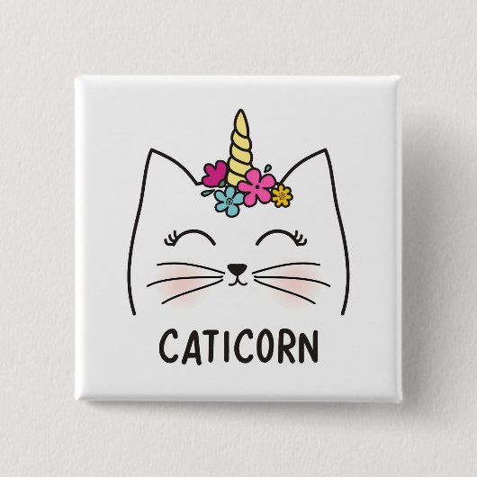 Caticorn 缶バッジ (正面)
