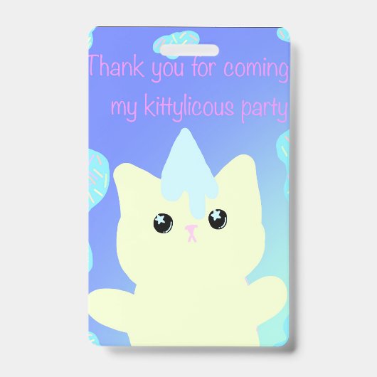 Caticorn  Birthday Favor Bags バッジ (正面)