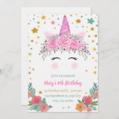 Caticorn Birthday Invitation cati corn invite 招待状 (正面/裏面)