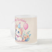 Caticorn Kawaii Birthday Mug フロストグラスマグカップ (正面左)