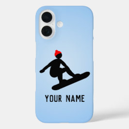 Cating Air - Snowboarder in カッコいい Pose，あなたのテキスト iPhone 16ケース