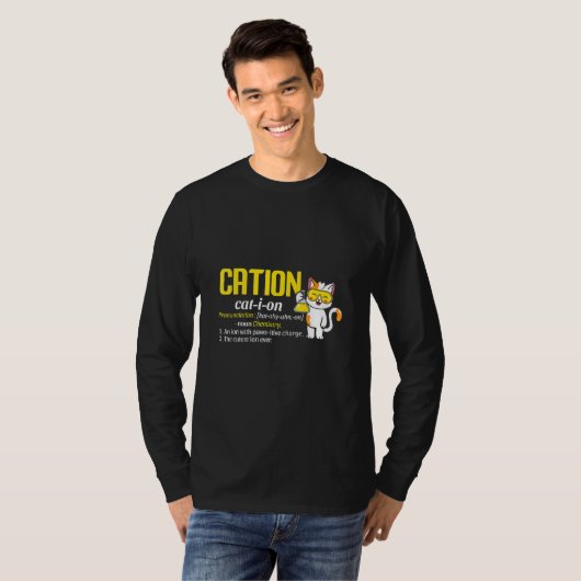 Cation Cute Science Cat Ion Science Eacher Pawsiti Tシャツ (正面フル)