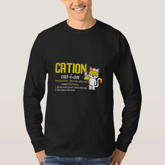 Cation Cute Science Cat Ion Science Eacher Pawsiti Tシャツ (正面)