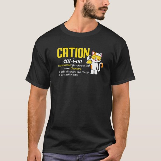 Cation Cute Science Cat Pawsitive Chemistry Teache Tシャツ (正面)
