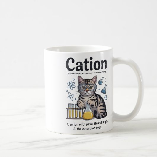 Cation Shirt Cat Science Chemistry Teacher Funny C コーヒーマグカップ (右)