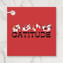 Catitude Favor Tags – Four Kawaii Cat Designs 🐾💖 フェイバータグ