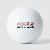 Catitude Golf Balls – Kawaii Cat Designs 🐾💖 ゴルフボール (正面)