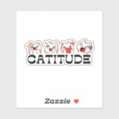 Catitude Stickers – Four Kawaii Cat Moods 🐾💖 シール (シート)