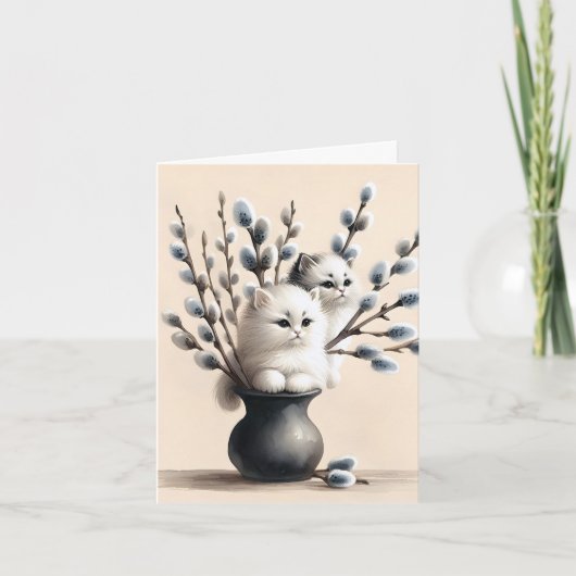 Catkinsノートカードに入っている猫 カード (正面)