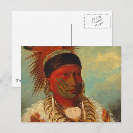 Catlin - The White Cloud, Head Chief of the Iowas ポストカード (正面/裏面)