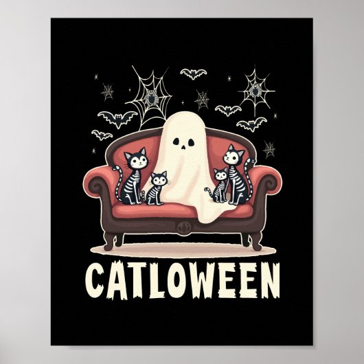 Catloween Ghost Halloween ポスター (正面)