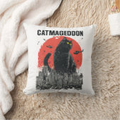 Catmageddon Giant Cat Monster City Kaiju Funny Pet クッション (ブランケット)