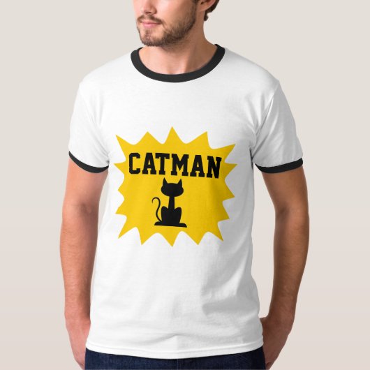 CATMAN メンズ 猫Tシャツ Tシャツ (正面)