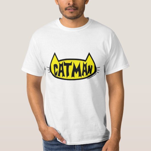 "CATMAN" 猫の頭 メンズ 猫好き Tシャツ (正面)