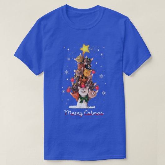 Catmas Tree Ugly Christmas Funny Xmas Cat Gift Tシャツ (デザイン正面)