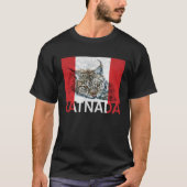 Catnada Lynx Canadensis Canadian Flag Maple Leaf V Tシャツ (正面)
