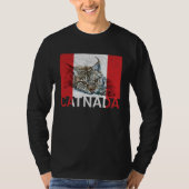 Catnada Lynx Canadensis Canadian Flag Maple Leaf V Tシャツ (正面)