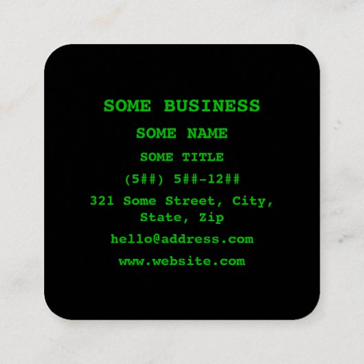 Catnip Nepetalactone Molecular Chemical Formula スクエア名刺 (裏面)