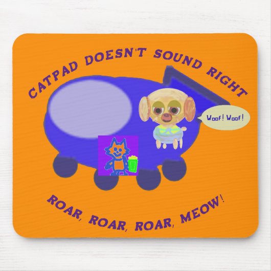 Catpadがオレンジ色に聞こえない マウスパッド (正面)
