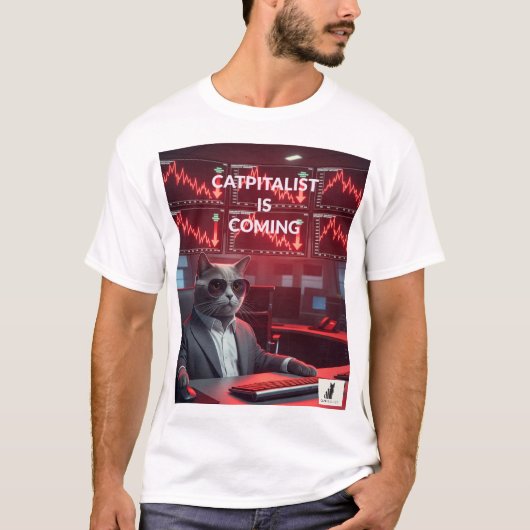 CATPITALIST IS'来s - Market Crash Catボス Tシャツ (正面)