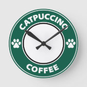 Catpuccino Coffee ラウンド壁時計 (正面)