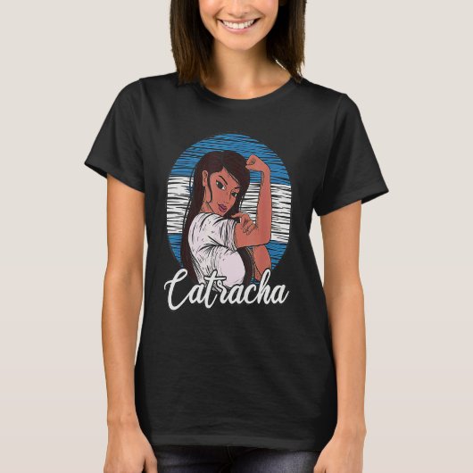 Catracha Honduran Girl Honduras Flag Pride Tシャツ (正面)