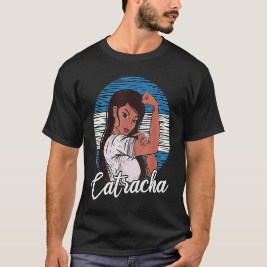 Catracha Honduran Girl Honduras Flag Pride Tシャツ (正面)